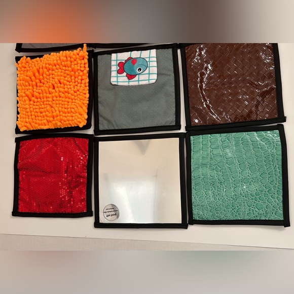 Sensory Mini Mats 6 7/8” x 6 7/8”, Set of 12, Built in Hooks for Hanging - Picture 10 of 13